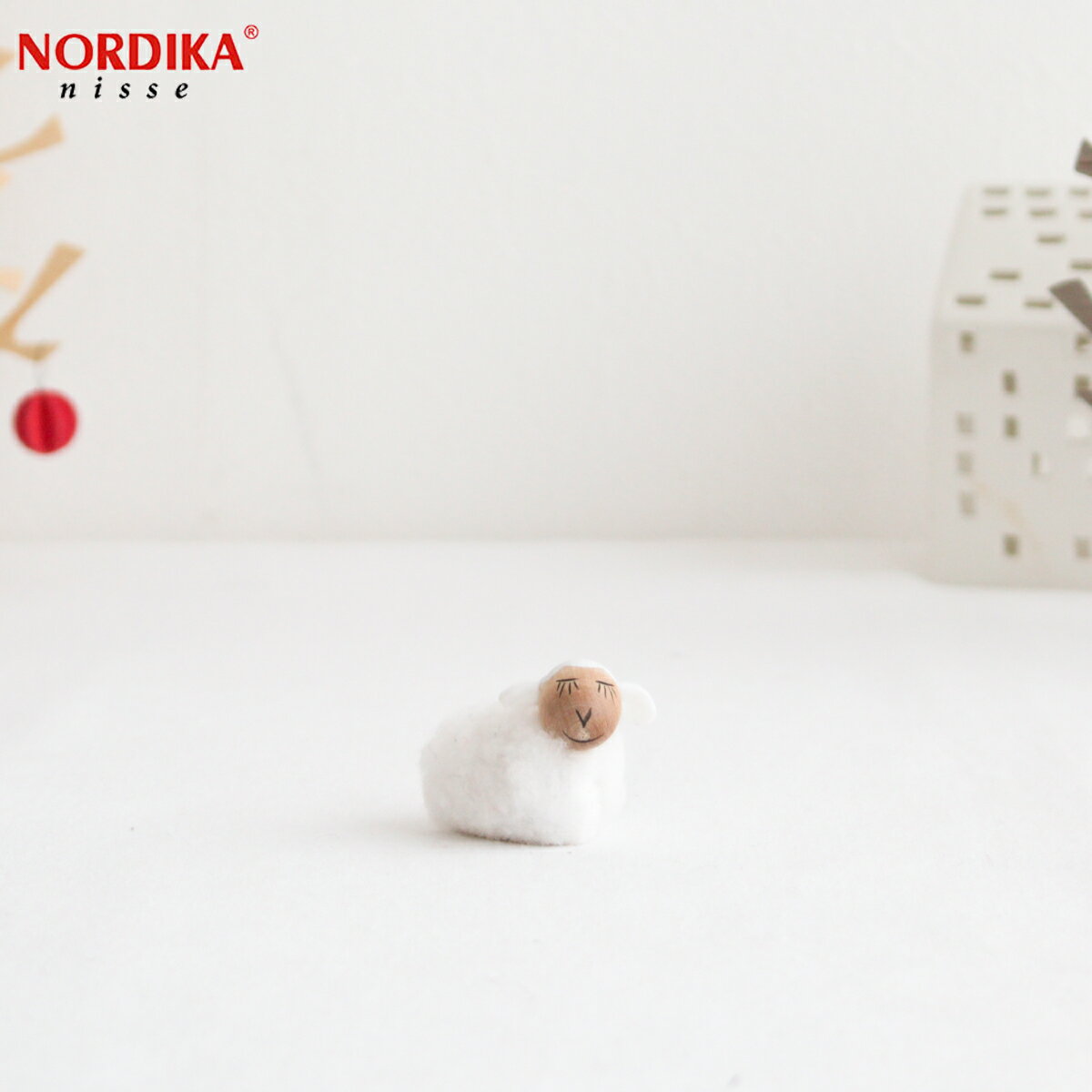 【クーポン対象 5/16 10:59まで】 ノルディカニッセ 白羊 小 NORDIKA nisse クリスマス 雑貨 木製 人形 北欧 NRD120047