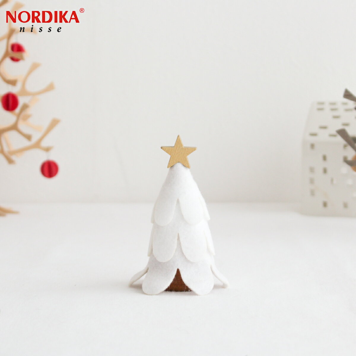 ノルディカニッセ フェルトツリー 白 クリスマスツリー NORDIKA nisse クリスマス 雑貨 木製 人形 北欧 NRD120644