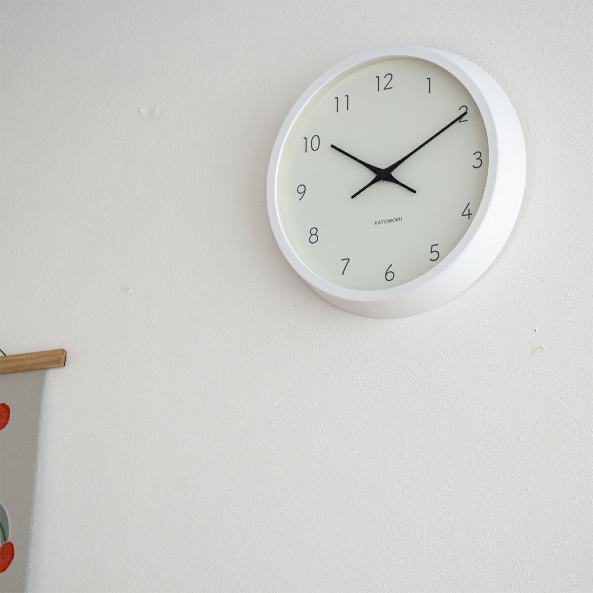 KATOMOKU カトモク 掛け時計 電波時計 muku round wall clock 7 ホワイト 白 時計 ...