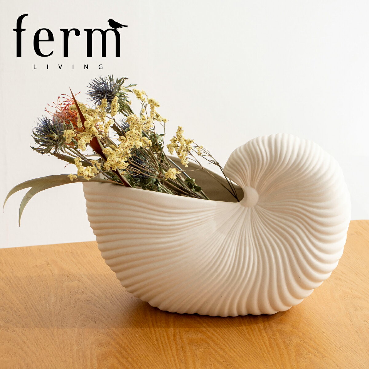 【クーポン対象 5/16 10:59まで】 ferm LIVING Shell Pot ファームリビング シェルポット 花瓶 フラワーベース 大きめ 鉢 北欧 デンマーク インテリア雑貨 北欧雑貨【 日本正規代理店品 】