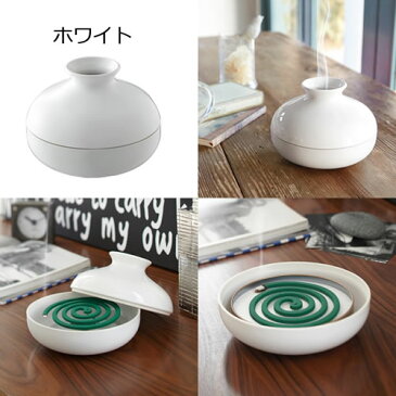 KATORI POT 蚊取りポット 蚊遣り 陶器 蚊やり おしゃれ 蚊取り線香入れ 山崎実業 ホワイト ブラック ピンク グレー YAMAZAKI