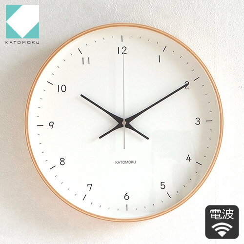 加藤木工 カトモク 掛け時計 KATOMOKU plywood wall clock 12 ナチュラル 掛時計 木製 電波時計 スイープムーブメント 日本製 KM-80NRC 壁掛け 壁掛け時計 音がしない 静か 静音 大きい リビング 子供部屋 寝室