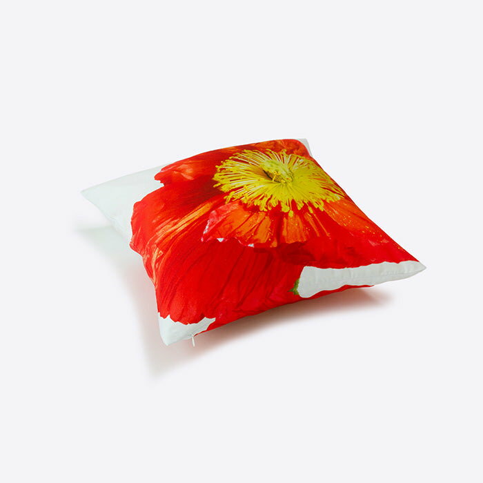 日本製 クッションカバー 45×45cm クッション カバー POPPY｜Aタイプ｜アーティスト　岡本寿｜オックスコットン 綿 コットン FAVORRIC フェイバリック 45cm 45×45 45 45 天然素材 国産 おしゃれ 洗える ソファ 正方形 カバー 絵画