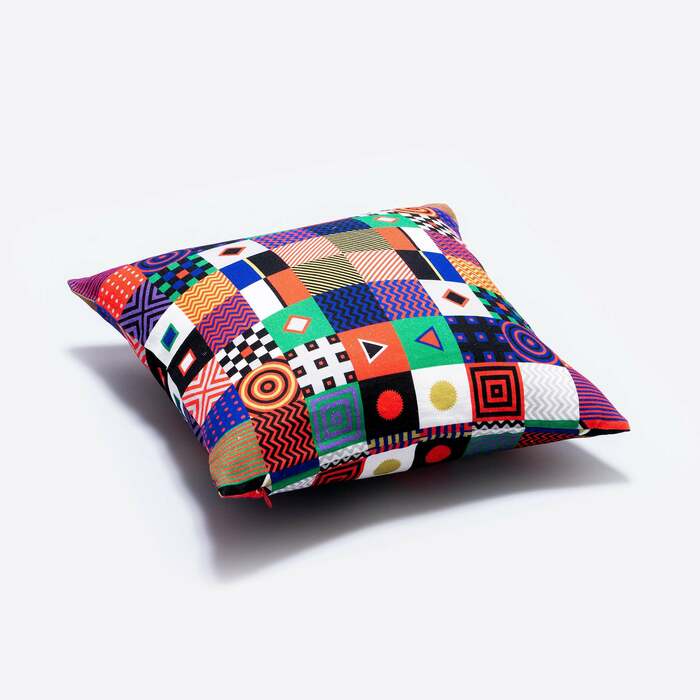 樂天商城 - 日本製 クッションカバー 45×45cm クッション カバー Pattern｜アーティスト　前田裕｜国産リネンキャンバス 近江麻 Linen FAVORRIC フェイバリック 45cm 45×45 45 45 天然素材 国産 おしゃれ 洗える ソファ 正方形 カバー 絵画