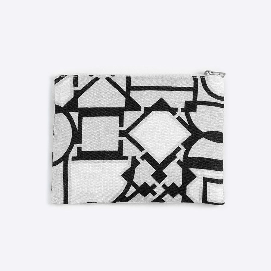 日本製 ポーチ 小物入れ フラットポーチ Neighbor Shapes｜アーティスト　尾崎拓磨｜国産リネンキャンバス 近江麻 Linen FAVORRIC フェイバリック コスメポーチ カード入れ 小さめ おしゃれ トラベルポーチ フラット マチなし マチ無し コスメ 国産 favorric-10003662 FAVORRIC〜「アートと暮らす。」〜 サンプル画像2