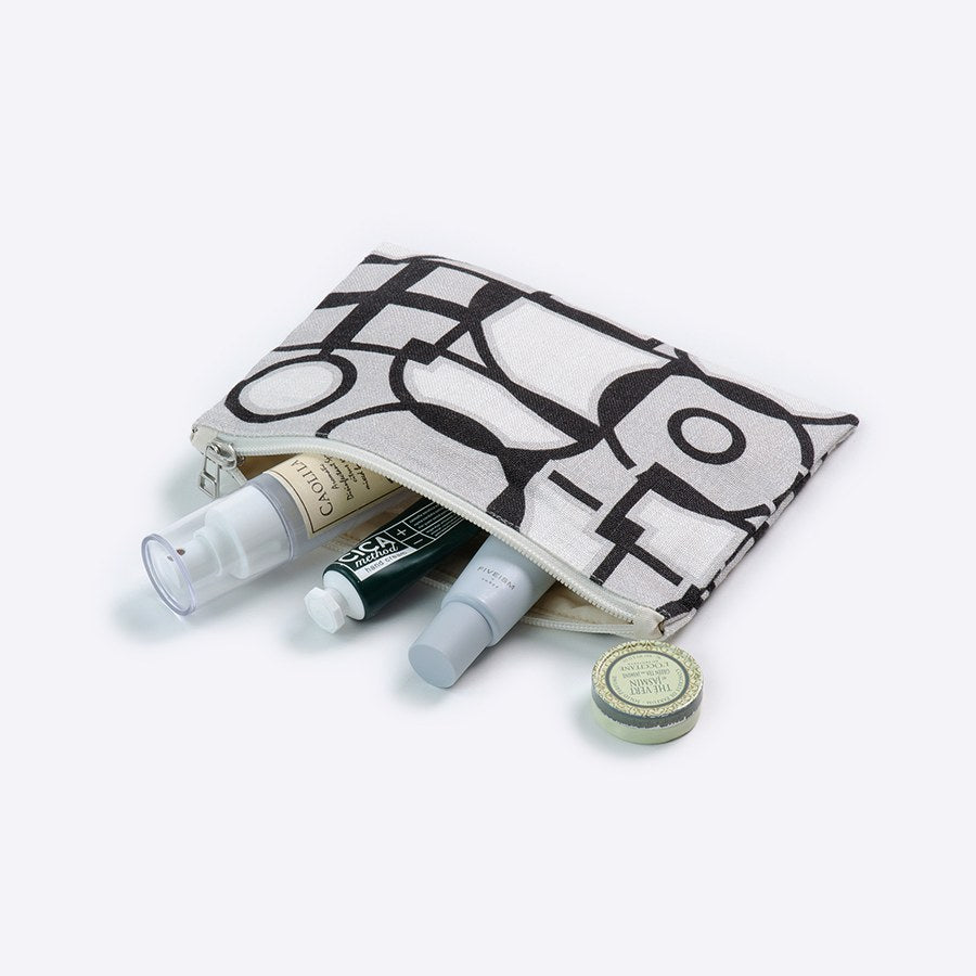 日本製 ポーチ 小物入れ フラットポーチ Neighbor Shapes｜アーティスト　尾崎拓磨｜国産リネンキャンバス 近江麻 Linen FAVORRIC フェイバリック コスメポーチ カード入れ 小さめ おしゃれ トラベルポーチ フラット マチなし マチ無し コスメ 国産 favorric-10003662 FAVORRIC〜「アートと暮らす。」〜 サンプル画像3