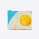 日本製 ポーチ 小物入れ フラットポーチ Breakfast|アーティスト 富田茜|国産リネンキャンバス 近江麻 Linen FAVORRIC フェイバリック コスメポーチ カード入れ 小さめ おしゃれ トラベルポーチ フラット マチなし マチ無し コスメ 国産