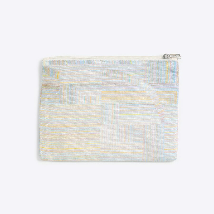 日本製 ポーチ 小物入れ フラットポーチ リネンポーチ | In the grid 2｜｜国産リネンキャンバス 近江麻 Linen FAVORRIC フェイバリック コスメポーチ カード入れ 小さめ おしゃれ トラベルポーチ フラット マチなし マチ無し コスメ 国産 favorric-10004458 FAVORRIC〜「アートと暮らす。」〜 サンプル画像2