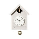 商品説明 CHAMBRE（シャンブル） Cuckoo CLOCK WARM GRAY CH-059GYは、1700年代ドイツで生まれた歴史あるカッコウ時計、デザインは北欧の鳥小屋をコンセプトとし、毎正時、窓から小鳥が顔を出し鳴き声で時刻を知らせてくれます。木の本体に木目の分かる薄いオフホワイトとウォームグレイの2色を用意し、振り玉は木製の球体にシャンパンゴールドカラーで仕上げました。 夜間鳴り止めセンサー付きで光が当たらなくなると自動で動作が止まり、また時報機能のON　OFFスイッチ付きなのでOFFにすればノーマルな振り子時計としてもご使用できます。 商品スペック ムーブメント：RHYTHMステップセコンド 材質：フレーム/MDF・シナ材、文字盤/MDF サイズ：W240/H310/D140(mm)（※H:振り玉除く） 重さ：1350g 生産国：日本 機能：夜間鳴り止めセンサー、時報機能（ON/OFF） セット内容：製品保証書（正規保証1年）、本体、取扱説明書、バッテリー（単二電池1本・単三電池2本 ※テスター） ※製品の色は実際の色と若干異なる場合があります。仕様は改良のため予告なく変更することがあります。商品説明 木の温かみを感じられるやさしい鳩時計 CHAMBRE（シャンブル） Cuckoo CLOCKは木の温かみを感じられるやさしい鳩時計です。北欧の鳥小屋をコンセプトにデザインされ、ゆったりとした時を演出します。毎正時、窓から小鳥が顔を出し鳴き声で時刻を知らせてくれます。 夜間鳴り止めセンサー付きのため、光を感知しなくなると自動で動作が止まり、時報機能のONOFFスイッチもついているので、OFFにすればノーマルな振り子時計としてもご使用いただけます。忙しい日々の中届く小鳥の声は「一息ついて」というメッセージにも聞こえます。 商品スペック ムーブメント：RHYTHMステップセコンド 材質：フレーム/MDF・シナ材、文字盤/MDF、振り玉/真鍮・ヒノキ サイズ：W240/H310/D140(mm)（※H:振り玉除く） 重さ：1350g 生産国：日本 機能：夜間鳴り止めセンサー、時報機能（ON/OFF） セット内容：製品保証書（正規保証1年）、本体、取扱説明書、バッテリー（単二電池2本・単三電池2本 ※テスター）　 ※製品の色は実際の色と若干異なる場合があります。仕様は改良のため予告なく変更することがあります。 ※鳴き声は録音音声/1時間ごとに5回です。 ※時報機能をOFFで毎時の鳴き声を止めることができます。 ※振り玉はヒノキ無垢材のため、木の凹凸が見られます。 【注意事項】 製品は天然の無垢材を使用しているため、木目や色合いに個体差がございます。 また、木材によっては色の濃淡や木の節などが見られる場合がございます。 すべて職人の手により一つ一つ作られている時計ですので、個性として大切にしていただけますと幸いです。