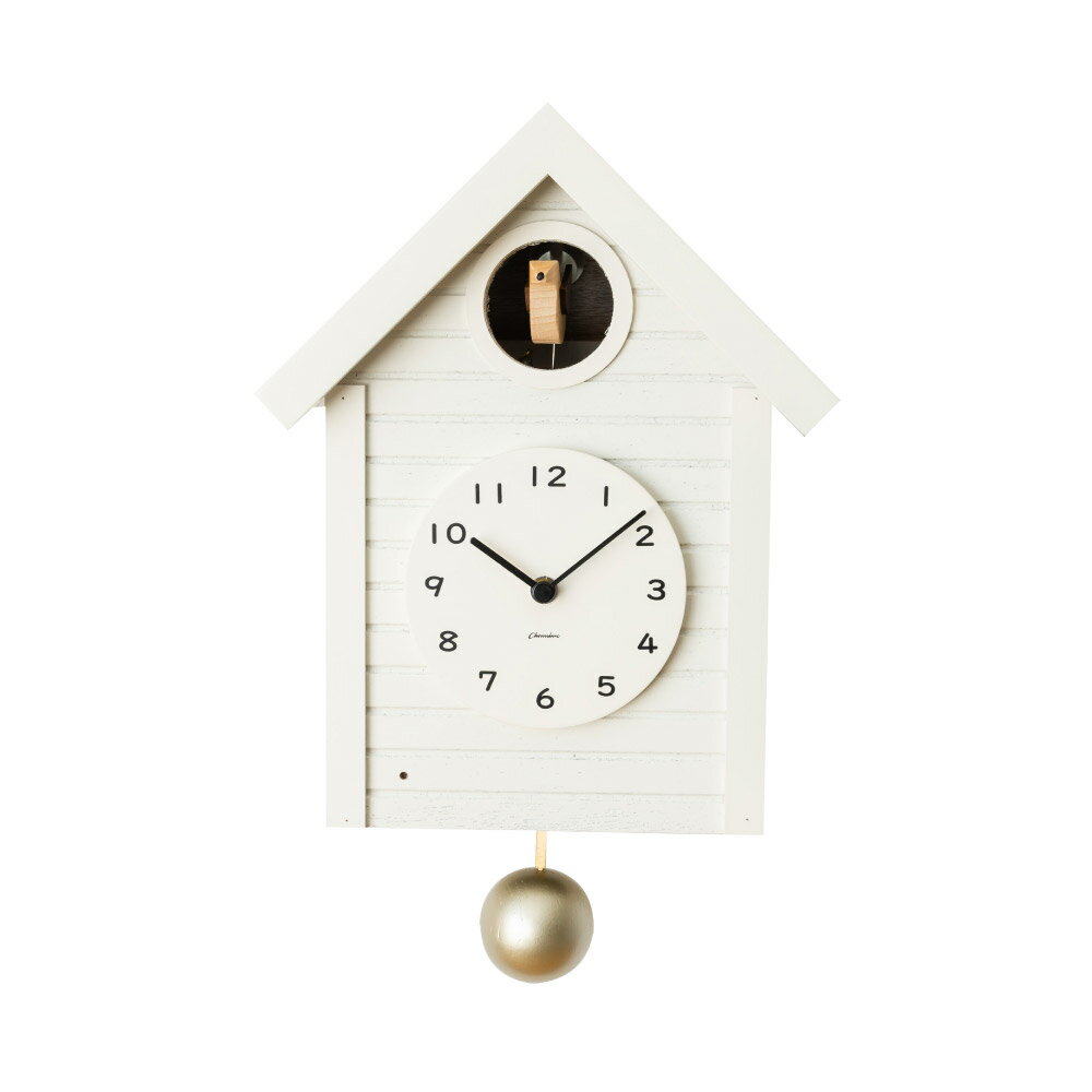 シャンブル CHAMBRE Cuckoo CLOCK WHITE CH-059WH 鳩時計 ポッポ時計 カッコウ時計 カッコークロック カッコ時計 レトロ モダン 時計 鳥 ハト時計 アナログ 振り子時計 静か 木製 クロック 壁掛け時計 おしゃれ 壁掛け時計 静音 日本製 北欧 ぽっぽ時計 アンティーク 新生活