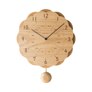 シャンブル CHAMBRE SUN CLOCK OAK CH-062OA 静か 音がしない 木製 クロック 壁掛け時計 おしゃれ 掛け時計 静音 レトロ モダン 振り子時計 天然 ウッド ウォールクロック インテリア アンティーク 雑貨 新生活 引越し 子供部屋