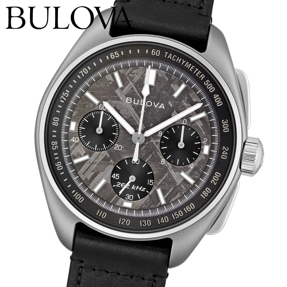 ブローバ ビジネス腕時計 メンズ ブローバ 腕時計 メンズ BULOVA Archives Series Lunar Pilot Chronograph 96A312 ブローバ アーカイブ ルナ パイロット クロノグラフ 43.5mm レザーベルト ブラック 限定モデル