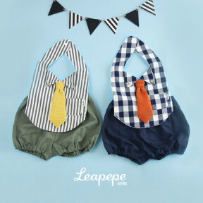 Leapepe レアペペ エプロン＆ブルマ 男の子用 DRESSUP TIE 00-5020(スタイ おしゃれ ネクタイ ブランド 出産祝い プレゼント 人気)