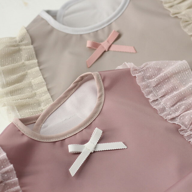 Leapepe レアペペ モグモグエプロン TULLE 54-0004(お食事エプロン 女の子 おしゃれ 防水 日本製 赤ちゃん 保育園 エプロン スタイ 女 離乳食 子供 ベビー ポケット)