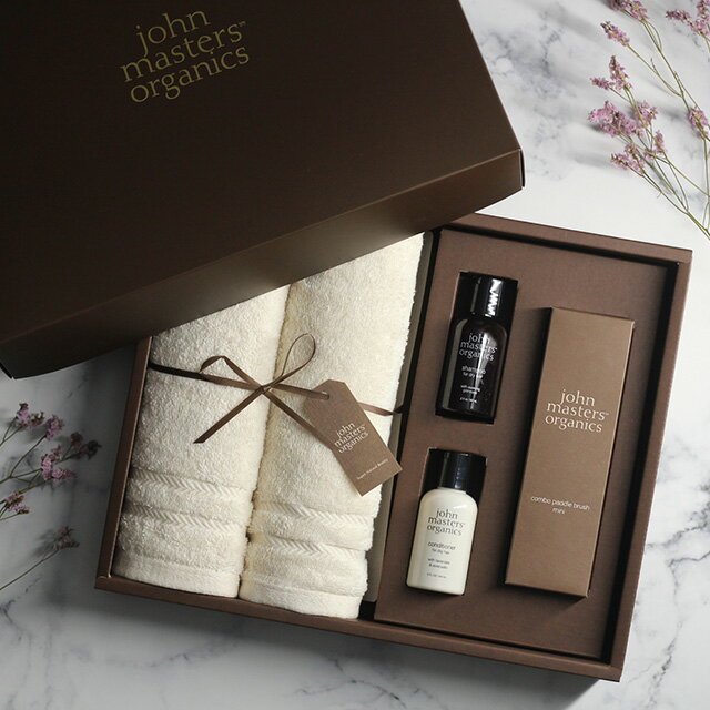 ジョンマスターオーガニック ヘアブラシ john masters organics ジョンマスターオーガニック ギフトセット JS2775(ギフト タオルギフト フェイスタオル シャンプー コンディショナー ヘアケア タオル ギフト おしゃれ ブランド 内祝い 人気 ブラシ ヘアケアセット 送別会 女性 男性 タオルセット ギフトタオル)