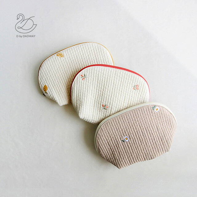 D BY DADWAY ディーバイダッドウェイ ヌビ・ポーチ(ポーチ 韓国 ヌビ 小物入れ おしゃれ 大きめ 刺繍 おむつポーチ おしりふき 大容量 軽量 オム...