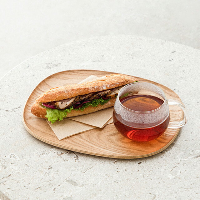 KINTO キントー UNITEA カップ＆トレイ 265mm＋Cutipol GOA クチポール ゴア デザートフォーク＆リネン カトラリーケースセット(結婚祝い 食器セット プレゼント ペア食器 おしゃれ 北欧 ペア 二人 ギフトセット 食器 セット シンプル 新築祝い ギフト 銀婚式 木婚式) 3