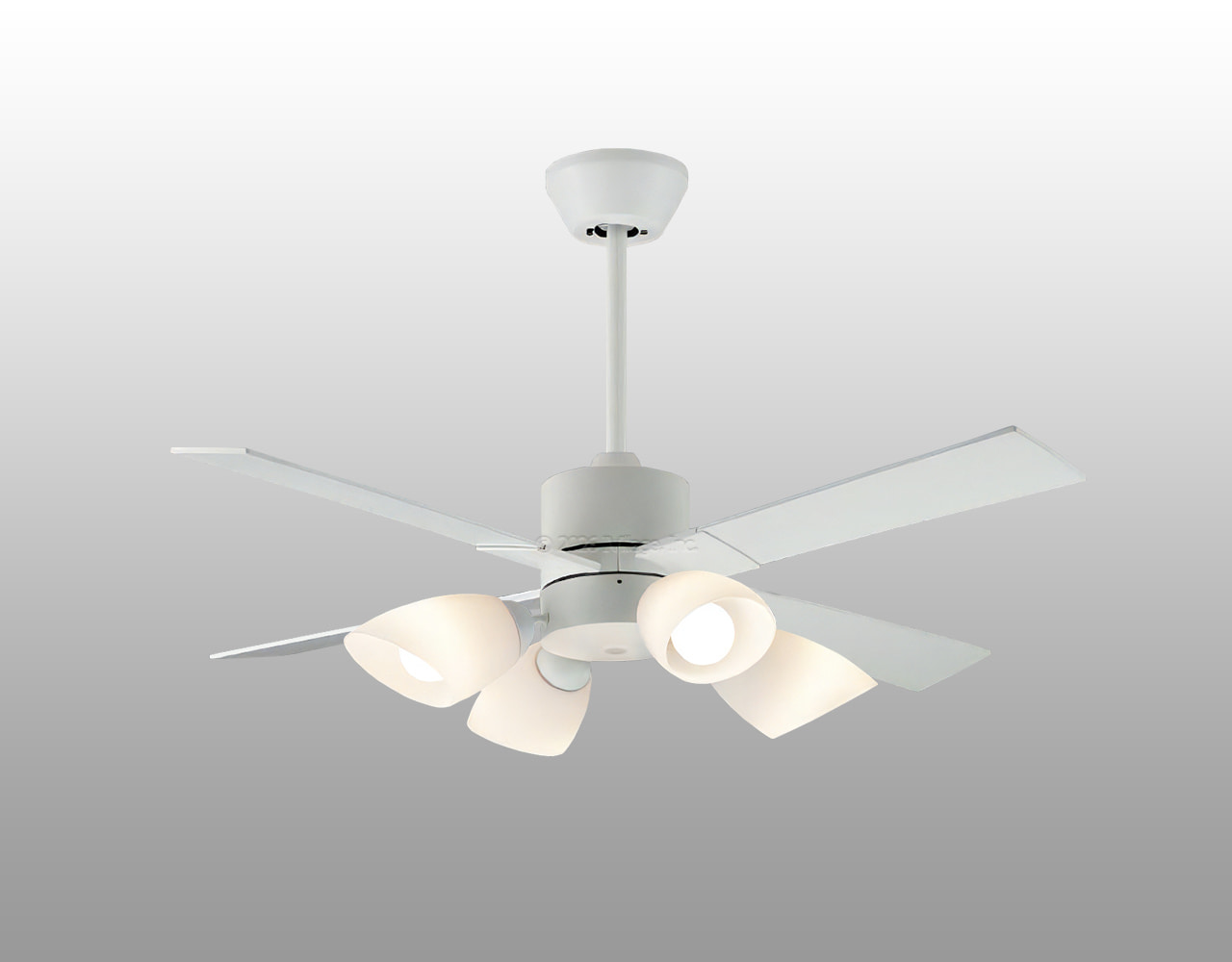 【全品3年保証】 シーリングファン シーリングファンライト 照明 軽量 LED 4灯 DCモーター 大風量 吹き抜け 傾斜天井 コイズミ ホワイト KIB065 ライト付き リモコン付き KOIZUMI