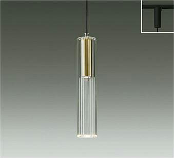 [レール取付 非調光 電球色] 真鍮色 ガラス(リブ入) | ダイコー製ペンダントライト