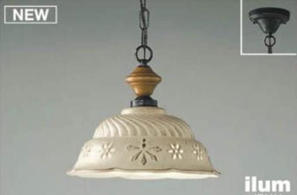 樂天商城 - [簡易取付 非調光 電球色] 1灯 陶器(白色模様入) | コイズミ製ペンダントライト