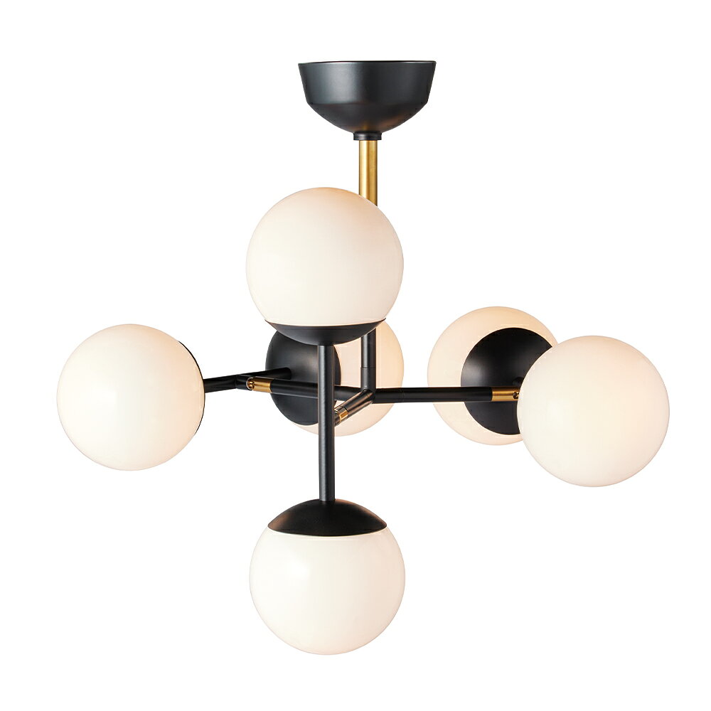 商品情報 AW-0091E-WHV01 [ Bliss mini 6-ceiling light ] ブリス ミニ 6シーリングランプ 人気の「Bliss」シリーズに最大の存在感を誇る6灯タイプの「Bliss mini 6-ceiling light」は、2灯×3本のバーそれぞれが水平?垂直と自由に稼働し、各所の角度も自在に調整可能となっており、自在なバリエーションをお好みに応じて演出できます。現行シリーズの多彩なラインナップも含め、トータルコーディネートしていただければハイセンスで個性的な空間を存分にお楽しみいただけます。 設置事例　商品説明 メーカー： 商品型番：AW-0091E-WHV01 取付タイプ：簡易取付タイプ サイズ：幅：470mm　奥行：470mm　高さ：450mm 全高：565mm 口金：E17 LED非調光タイプ あかりの色や明るさを操作しないスタンダードなタイプ ＜商品本体について＞ [ Bliss mini 6-ceiling light ] ブリスミニ6シーリングライト ●カラー：WH (ホワイト) ●材質：スチール・真鍮・ガラス ●重量：4.5 kg ●引掛シーリング式 ●壁面スイッチでON/OFF ＜電球について＞ A形60W相当 LED電球 付属タイプ ●最大消費電力：240W (40W×6) ●60W相当 A形LED電球 x 6個 付き ●E17口金/電球色(クリア) ＜その他＞ ※過重量のため取り付け場所の補強工事が必要な場合があります。 クーポン・割引の併用は出来かねます。 メーカー希望小売価格はメーカーカタログに基づいて掲載しています