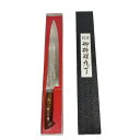【送料無料】越前数馬作 VG-10鋼 有色17層ダマスカス 雷光 筋引包丁270mm デザートアイアンウッド柄付 660969 202301