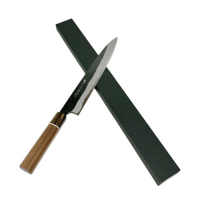 【送料無料】越前数馬作　玄武　筋引包丁　255mm　鍛造白二鋼　黒打　SGW八角柄付　　620299　202508