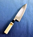 【送料無料】江戸菊水 出刃庖丁 磨き 240mm 鋼付 黒プラ桂木柄 625118(3)