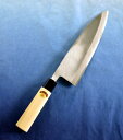 【送料無料】江戸菊水 出刃庖丁 磨き 300mm 鋼付 黒プラ桂木柄 625122