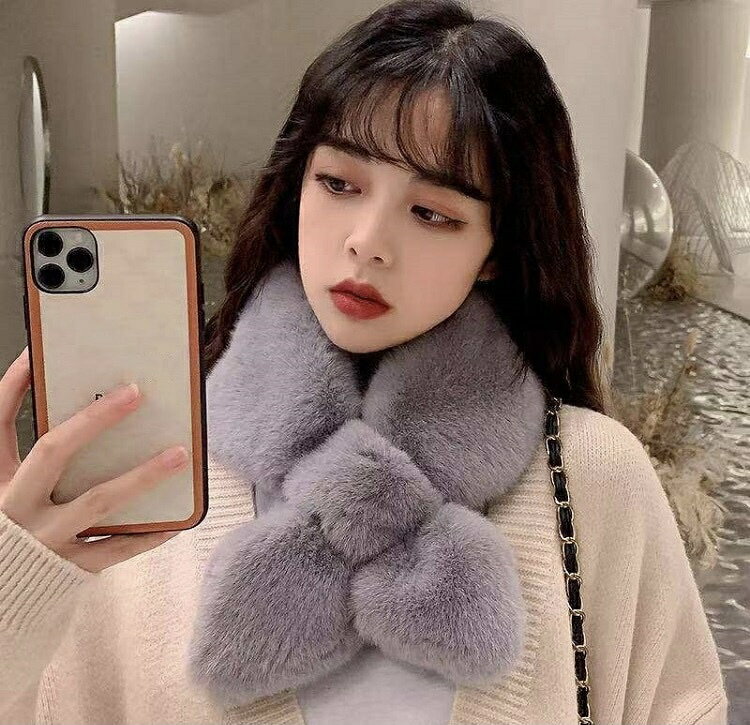 マフラー　タイプB　多色　フェイクファー　モコモコ　極暖　冬　種類豊富 ファッション　かわい　優雅　程よいボリュウム　上品　飾り付き　韓国ファッション　秋