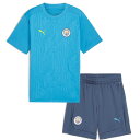 マンチェスターシティ 24-25 トレーニングシャツ 半袖&ショーツ 上下セット ジュニア(ブルー×ネイビー)【PUMA/プーマ】【サッカー トレーニングウェア...