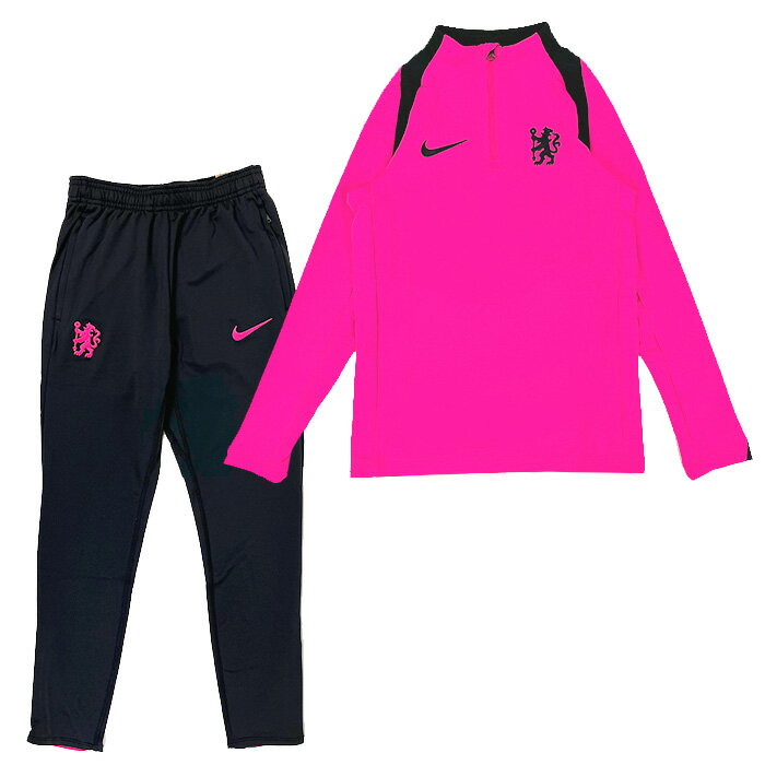 ★SALE★セール★チェルシー 24-25 Dri-FIT Strike ドリルトップ&KPZパンツ 上下セット ジュニア (ピンク×ブラック)【NIKE/ナイキ】【サッカー トレーニングウェア ジャージ キッズ 子供】(FQ2635-659&FQ2648-010)【店頭受取対応商品】