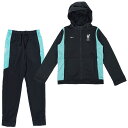 リバプール 24-25 フーデッド トラックスーツ 上下セット ジュニア (ブラック×グリーン)【NIKE/ナイキ】【サッカー トレーニングウェア ジャージ キ...