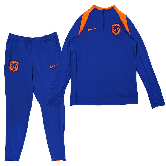 オランダ代表 2024 Dri-FIT Strike ドリルトップ＆KPZパンツ 上下セット(ブルー×オレンジ)【NIKE/ナイキ】【サッカー ウエア プラクティス シャツ パンツ】(FJ2997-455&FJ2284-455)【店頭受取対応商品】