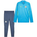 マンチェスターシティ 24-25 1/4ジップ トレーニングトップ&パンツ 上下セット(ブルー×ネイビー)【PUMA/プーマ】【サッカー トレーニングウェア】(...