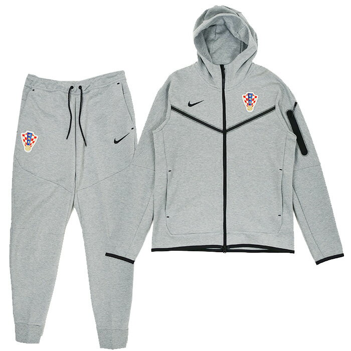 クロアチア代表 2024 テックフリース フルジップ フーディー&ジョガーパンツ 上下セット (グレー)【NIKE/ナイキ】【サッカー TECH PACK パーカー】(FV0197-063&HF0607-063)【店頭受取対応商品】