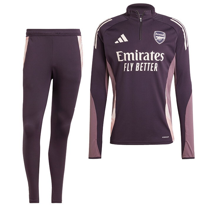 ★SALE★セール★アーセナル 24-25 TIRO24 1/4 ZIPトレーニング トップ長袖&パンツ 上下セット(オーロラブラック)【adidas/アディダ...