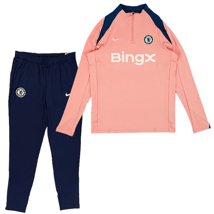 チェルシー 24-25 Dri-FIT Strike ドリルトップ&パンツ KPZ 上下セット(ピンク×ダークネイビー)【NIKE/ナイキ】【サッカー トレーニ...