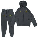 リバプール 24-25 テックフリース フルジップ フーディー&ジョガーパンツ 上下セット(ダークグレー)【NIKE/ナイキ】【サッカー TECH PACK パ...