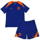 オランダ代表 2024 Strike トップ 半袖&KZ ショーツ 上下セット(ブルー×オレンジ)【NIKE/ナイキ】【サッカー ウエア プラクティス シャツ ...