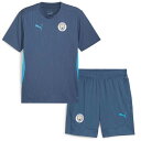 マンチェスターシティ 24-25 トレーニングシャツ 半袖&ショーツ 上下セット(ネイビー×ネイビー)【PUMA/プーマ】【サッカー ウエア プラクティス シャ...