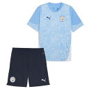 マンチェスターシティ 25-26 トレーニングシャツ 半袖&ショーツ 上下セット(スカイ×ネイビー)【PUMA/プーマ】【サッカー ウエア プラクティス シャツ...