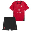 ACミラン 25-26 トレーニングシャツ 半袖&ショーツ 上下セット(レッド×ブラック)【PUMA/プーマ】【サッカー ウエア プラクティス シャツ パンツ】...
