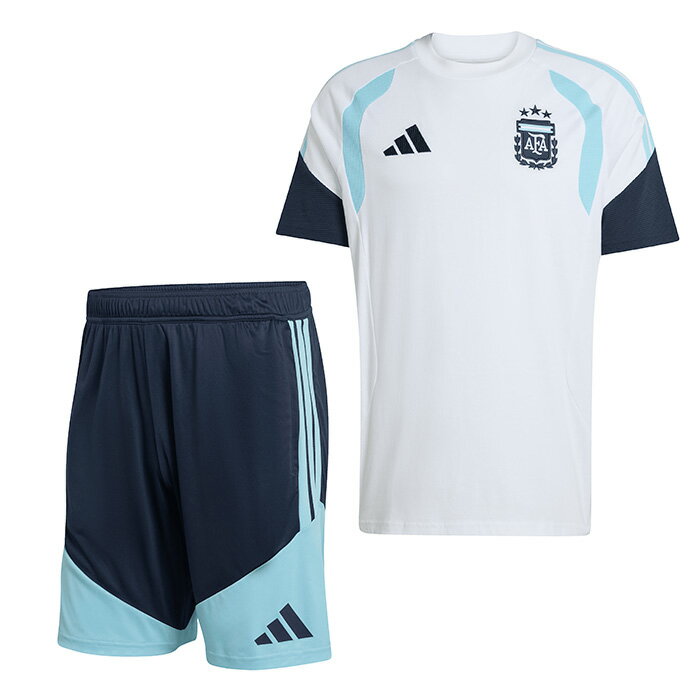 アルゼンチン代表 2026 TIRO26 トレーニングジャージー半袖&ショーツ 上下セット(ホワイト×ネイビー)【adidas/アディダス】【サッカー ウェア ...