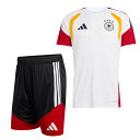 ドイツ代表 2026 TIRO26 トレーニングジャージー半袖&ショーツ 上下セット(ホワイト×ブラック)【adidas/アディダス】【サッカー ウェア プラク...