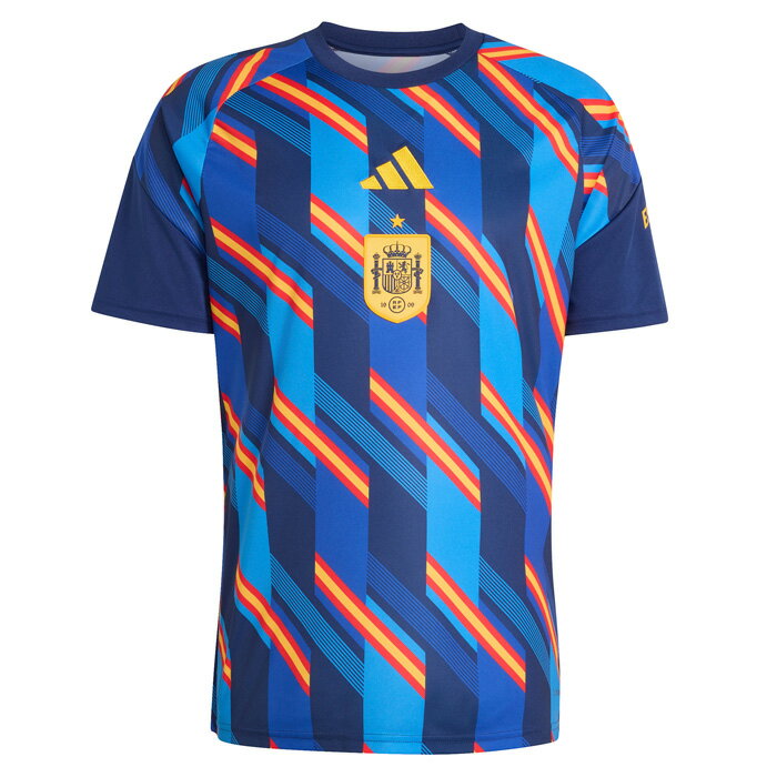 樂天商城 - スペイン代表 2026 ホーム プレマッチジャージー 半袖 (ブルー×ネイビー)【adidas/アディダス】【サッカー ウエア プラクティスシャツ】(KA1906)【店頭受取対応商品】