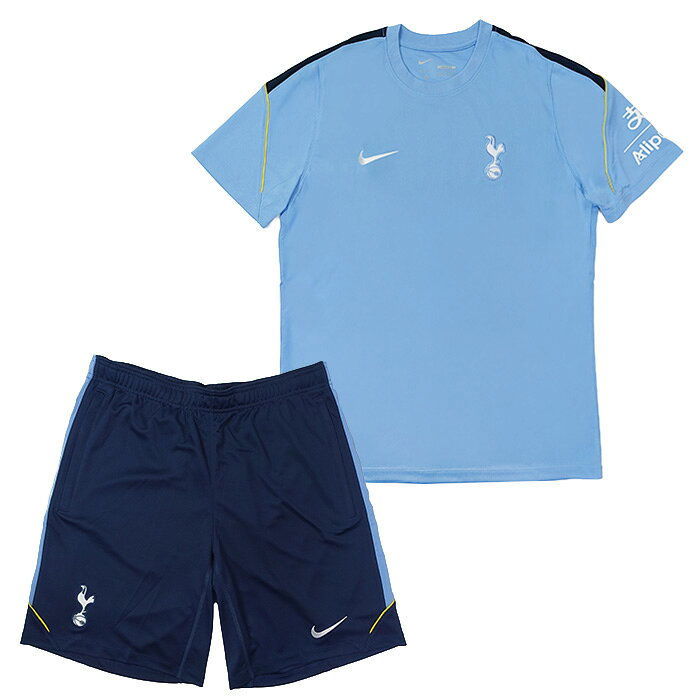 ●トッテナム 26-27 Dri-FIT Strike トップ 半袖＆KZ ショーツ 上下セット(ライトブルー×ネイビー)【NIKE/ナイキ】【サッカー ウエア プラクティス シャツ パンツ】(II2317-434&II2637-451)