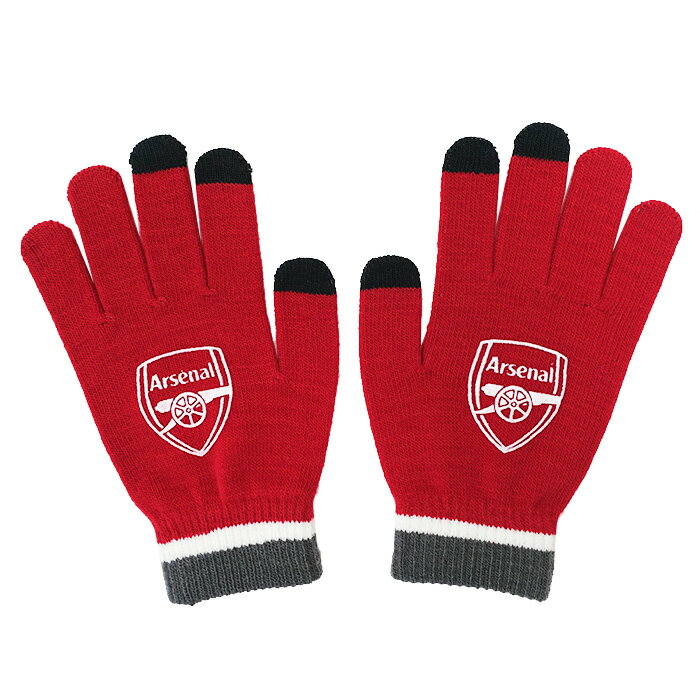 アーセナル オフィシャル スマホ対応 ニットグローブ(レッド)【サッカー サポーター グッズ 手袋】 ...