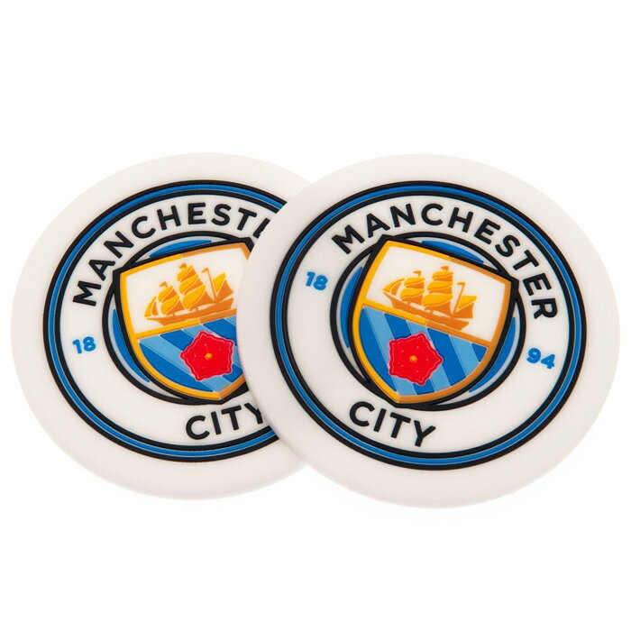 マンチェスターシティ オフィシャル シリコン コースター 2個セット【サッカー サポーター グッズ】【店頭受取対応商品】