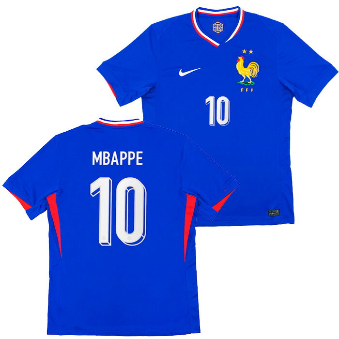 ●フランス代表 2024 ホーム 半袖 ユニフォーム No.10 エムバペ【NIKE/ナイキ】【サッカー ウエア レプリカユニフォーム】(FJ1259-452/10M)【店頭受取対応商品】